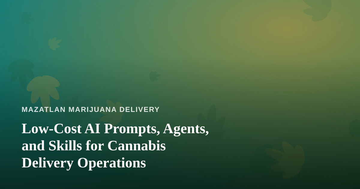 Low-Cost AI Prompts, Agents, and Skills for Cannabis Delivery Operations