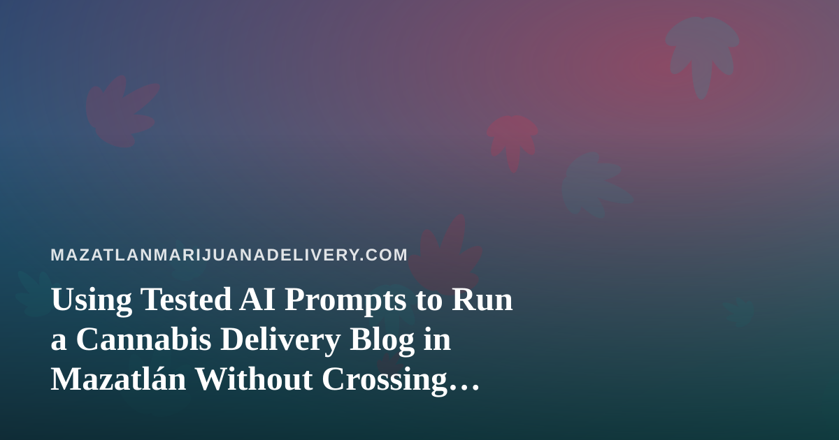 Using Tested AI Prompts to Run a Cannabis Delivery Blog in Mazatlán Without Crossing Lines