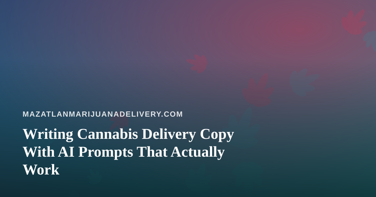 Writing Cannabis Delivery Copy With AI Prompts That Actually Work